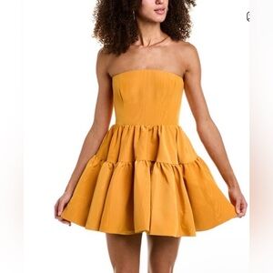 Bardot Orange Satin Mini Dress